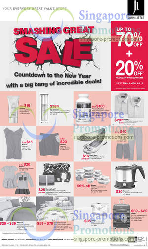 Featured image for (EXPIRED) John Little 20% Off Regular Items Smashing sale 28 Dec 2012 – 3 Jan 2013