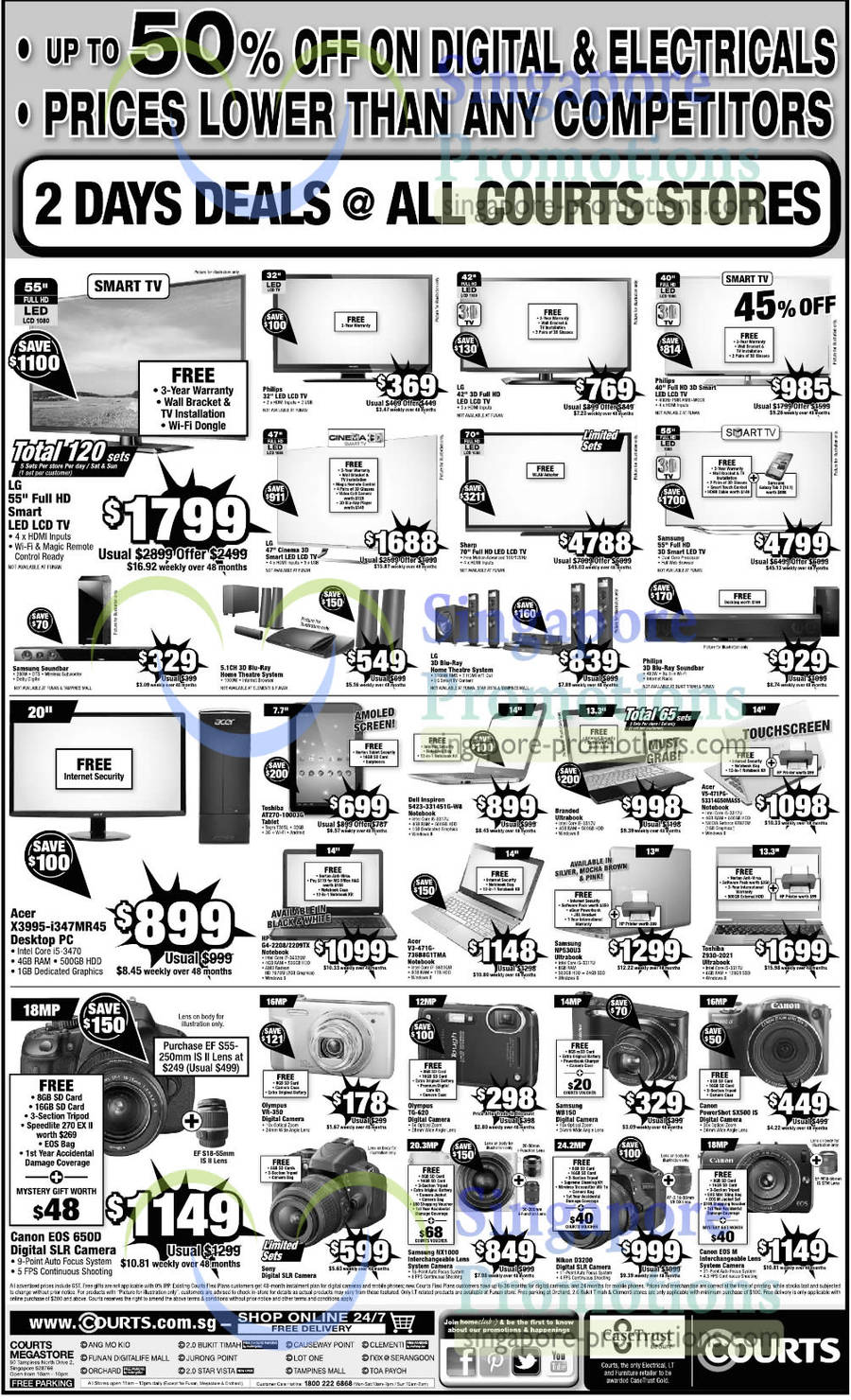 LED TVS, Digital Cameras, Notebooks, Acer, Toshiba, HP, Dell, Samsung, Sharp, Philips