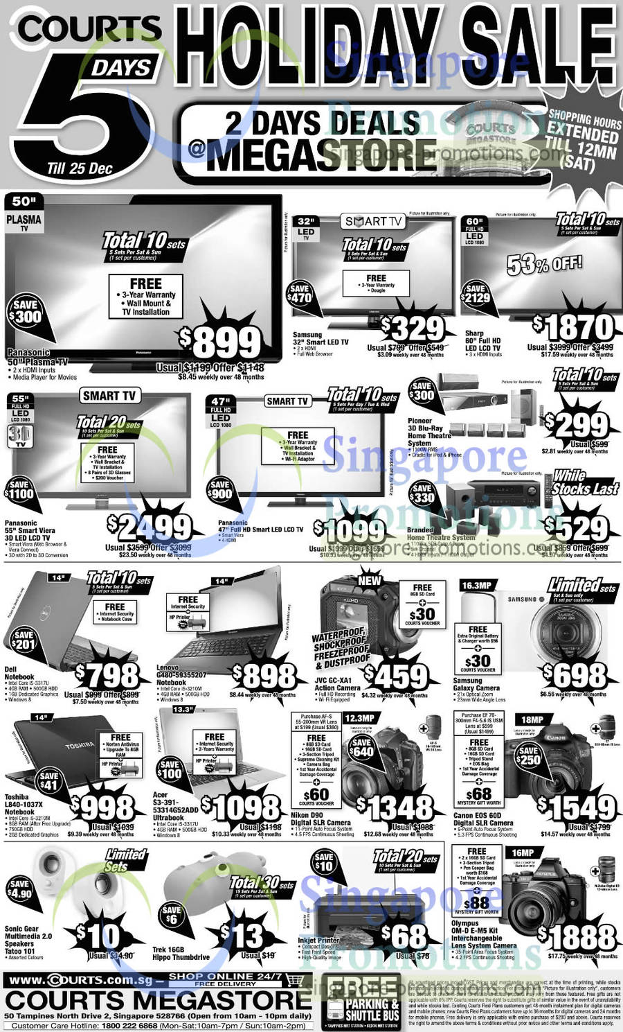 LED TVs, Notebooks, Lenovo, JVC, Toshiba, Acer, Dell, Acer, Nikon, Canon