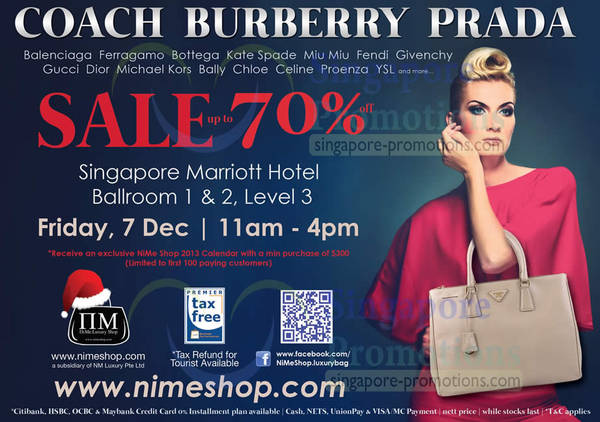 Featured image for (EXPIRED) Nimeshop Branded Handbags Sale Up To 70% Off @ Marriott Hotel 7 Dec 2012