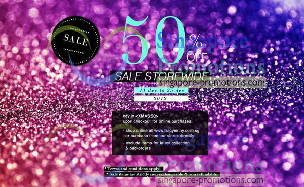 Featured image for (EXPIRED) Tracyeinny 50% Off Storewide Christmas Sale 11 – 25 Dec 2012