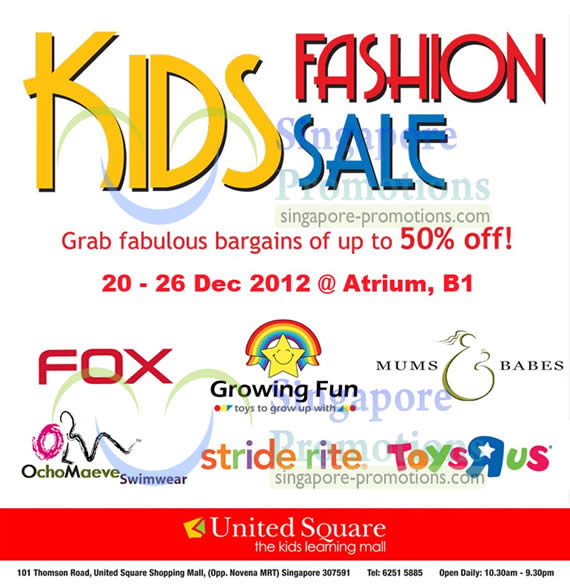 Featured image for (EXPIRED) United Square Kids Fashion Sale Up To 50% Off 20 – 26 Dec 2012