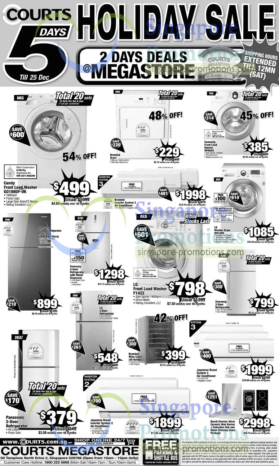 Washers, Fridges, Candy, Samsung, LG, Panasonic, Bosch