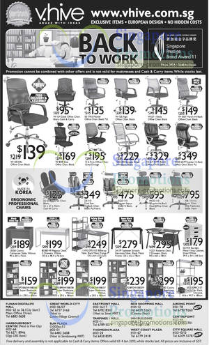 Featured image for (EXPIRED) vHive Back to Work Furniture Offers 29 Dec 2012 – 4 Jan 2013
