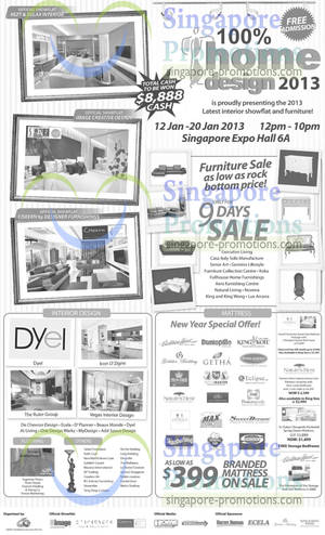 Featured image for (EXPIRED) 100% Home Design 2013 Show @ Singapore Expo 12 – 20 Jan 2013