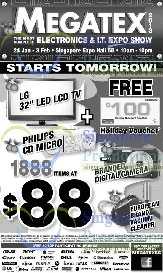 23 Jan 1888 Items at 88 Dollars, LG LED TV, Digital Cameras, Vacuum Cleaner