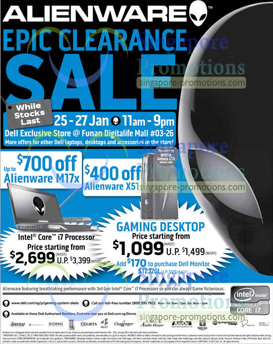 Dell Alienware Clearance Sale 25 Jan 2013