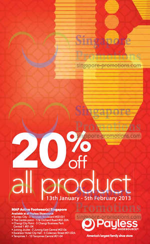 Featured image for (EXPIRED) Payless Shoesource 20% Off Storewide Promotion 13 Jan – 5 Feb 2013