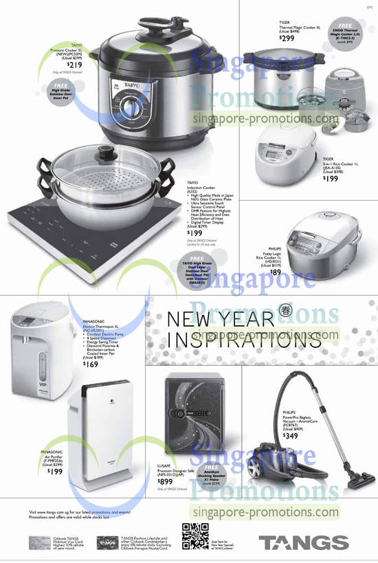 Taiyo PC53M Pressure Cooker, IU32 Induction Cooker, Tiger JBA-AIOS Rice Cooker, Philips HD3031 Rice Cooker