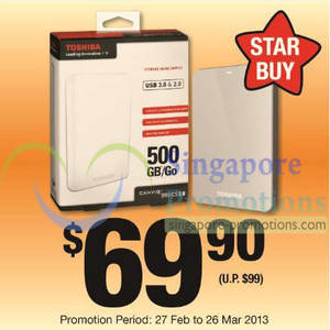 Featured image for (EXPIRED) 7-Eleven $69.90 Toshiba 500GB Portable External Storage Offer 27 Feb – 26 Mar 2013