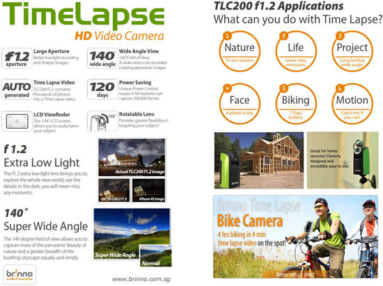 Brinno TimeLapse HD Video Camera Features