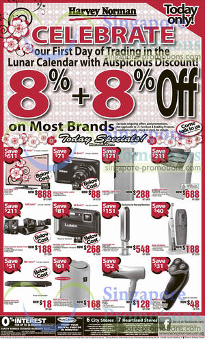 Featured image for (EXPIRED) Harvey Norman 8% Off One Day Promotion 12 Feb 2013