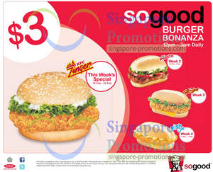 Featured image for (EXPIRED) KFC $3 Burger Bonanza Dine-In / Takeaway Promotion (12pm to 3pm) 18 Feb – 17 Mar 2013