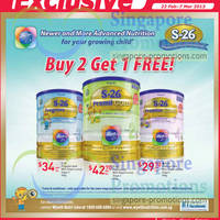 Featured image for (EXPIRED) S-26 Milk Powder Buy 2 Get 1 Free @ NTUC FairPrice 22 Feb – 7 Mar 2013