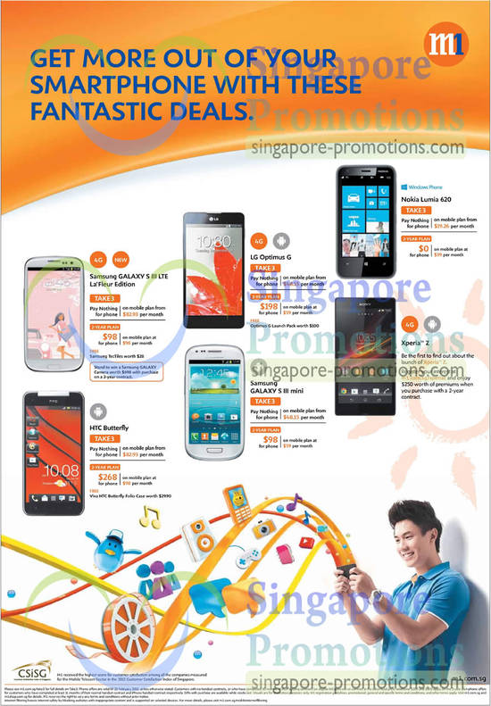 Samsung Galaxy S III LTE, S III mini, LG Optimus G, Nokia Lumia 620, Sony Xperia Z, HTC Butterfly