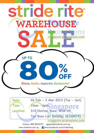 Featured image for (EXPIRED) Stride Rite Warehouse Sale Up To 80% Off @ Tan Boon Liat Building 26 Feb – 2 Mar 2013