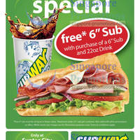 Featured image for (EXPIRED) Subway 1 For 1 Promotion @ Suntec City Mall 1 Feb 2013