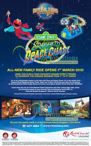 Featured image for Universal Studios New Sesame Street Spaghetti Space Chase Family Ride From 1 Mar 2013