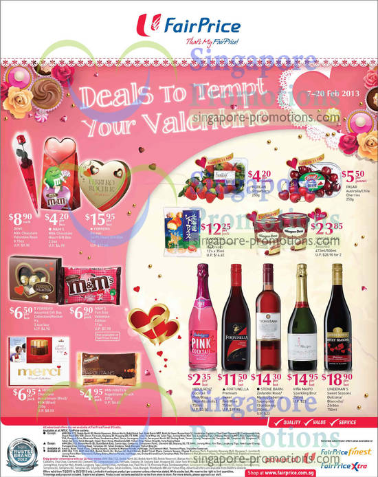 Wines Fortunella, Stone Barn, Vina Maipo, Lindemans, Ferrero Rocher, Haagen Dazs