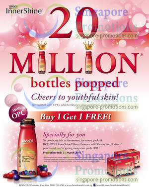 Featured image for (EXPIRED) Brand’s InnerShine Berry Essence 1 For 1 Promo @ Islandwide 4 – 31 Mar 2013