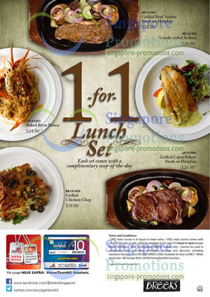 Featured image for Breeks 1 For 1 Lunch Set Promo On Weekdays @ All Outlets 5 Mar 2013
