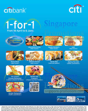 Featured image for (EXPIRED) Citibank 1 For 1 Dining Offers @ Various Outlets 18 Apr – 6 Jun 2013
