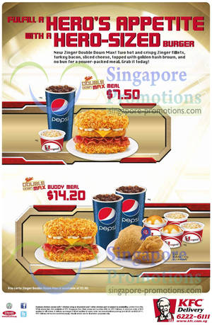 Featured image for KFC New KFC Zinger Double Down Max Burger 10 Apr 2013