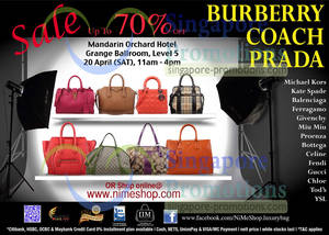 Featured image for (EXPIRED) Nimeshop Branded Handbags Sale Up To 70% Off @ Mandarin Orchard Hotel 20 Apr 2013