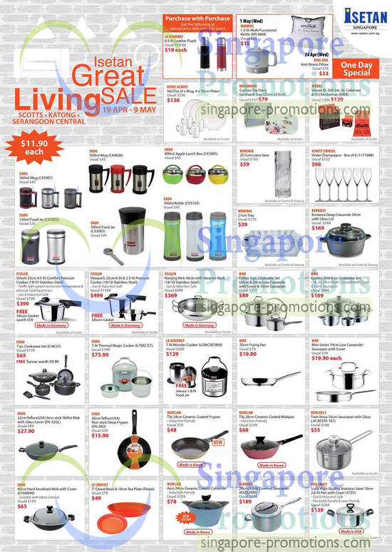 Pans, Mugs, Cookware Sets, Endo, La Gourmet, WMF, Neoflam, Fissler, Scanpan