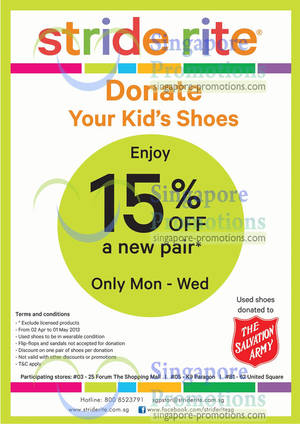 Featured image for (EXPIRED) Stride Rite 15% Off New Shoes When You Donate Your Kid’s Used Shoes 2 Apr – 1 May 2013