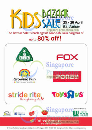 Featured image for (EXPIRED) Kids Bazaar Sale Up To 80% Off @ United Square 25 – 28 Apr 2013