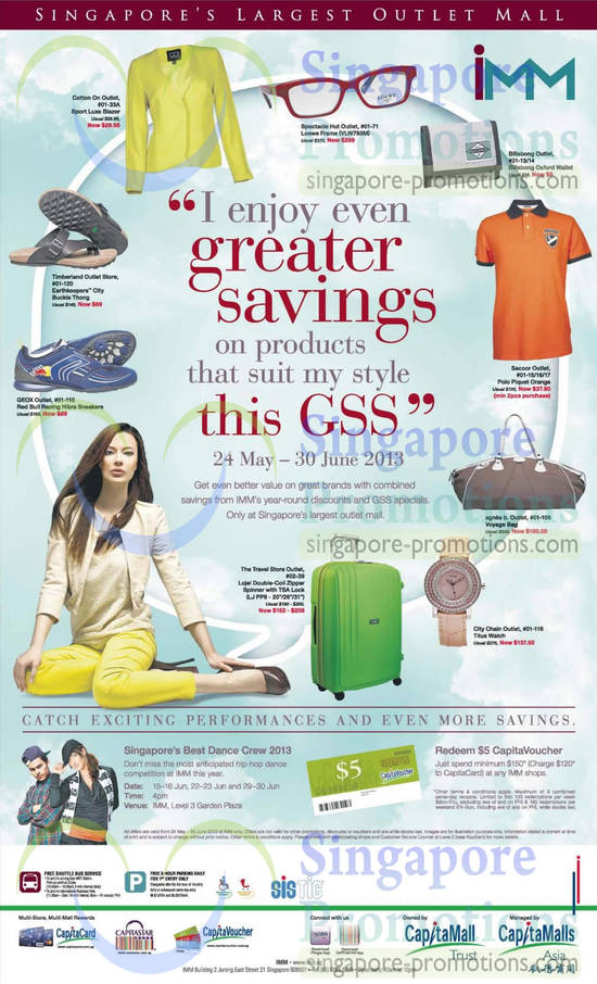 31 May Cotton On, Timberland, Geox, Travel Store, City Chain, Agnes B, Billabong