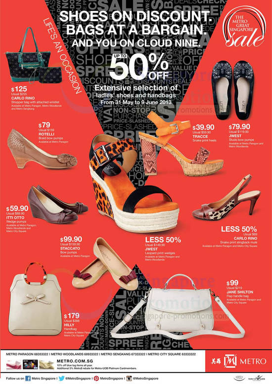 31 May Shoes n Bags Up To 50 Percent Off Till 9 Jun 2013