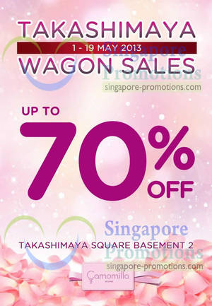 Featured image for (EXPIRED) Camomilla Milano Wagon Sale Up To 70% Off @ Takashimaya 1 – 19 May 2013