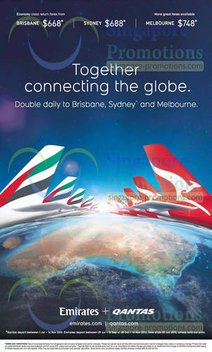 Featured image for (EXPIRED) Emirates & Qantas Australia Promotion Air Fares 30 May – 20 Jun 2013