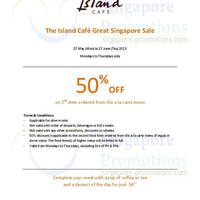 Featured image for (EXPIRED) Island Cafe 50% Off 2nd Item Promo @ Tangs Orchard 27 May – 27 Jun 2013