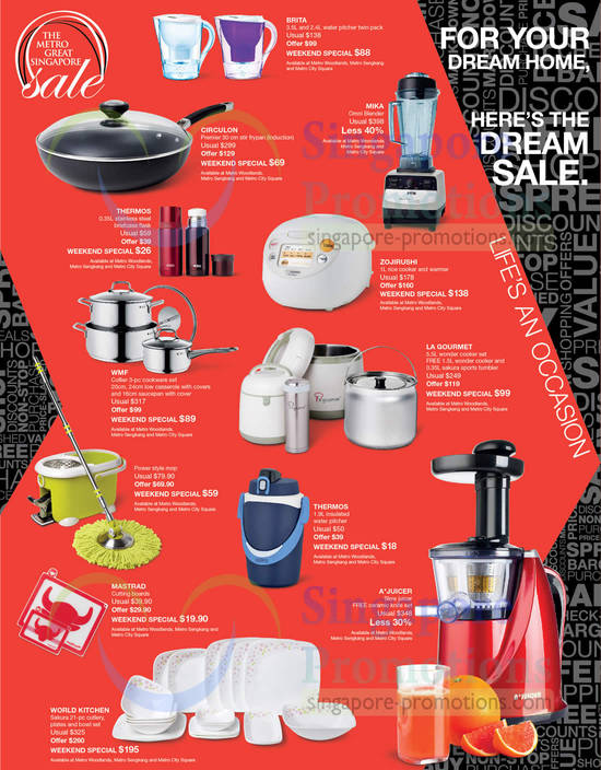 Kitchenware Brita, Circulon, Mika, Zojirushi, La Gourmet, WMF