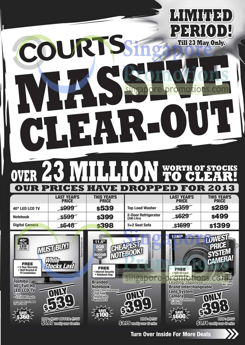 Featured image for Courts Massive Clear Out Offers 9 - 23 May 2013