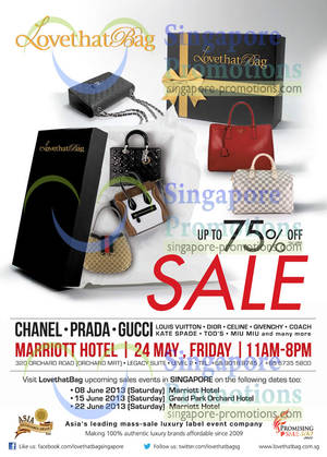 Featured image for (EXPIRED) LovethatBag Branded Handbags Sale Up To 75% Off @ Marriott Hotel 24 May 2013