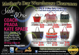 Featured image for (EXPIRED) Nimeshop Branded Handbags Sale Up To 80% Off @ WCEGA Tower 10 – 11 May 2013