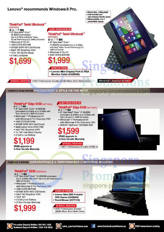 Notebooks Edge E430, X230