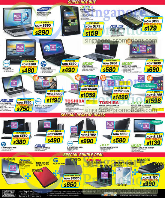 Notebooks, Tablets, Ultrabooks, Samsung, Acer, Asus, Dell, Toshiba