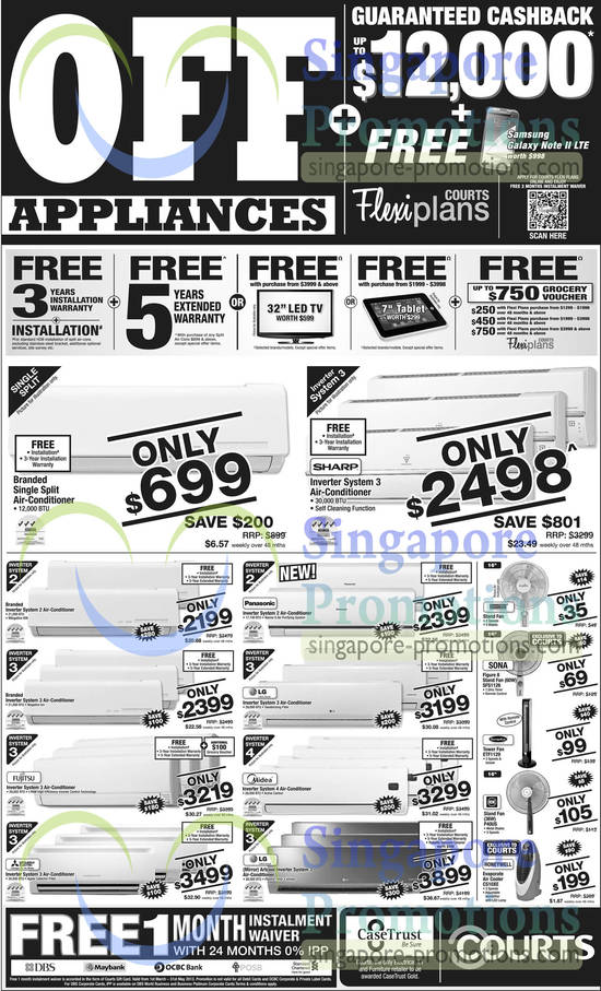 Sona SFS1126 Stand Fan, EuropAce ETF1129 Tower Fan, KDK P40US Stand Fan, Honeywell CS10XE Air Cooler