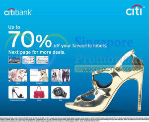 Featured image for (EXPIRED) Citibank Up To 70% Off Offers @ Selected Retail Outlets 23 May – 28 Jul 2013
