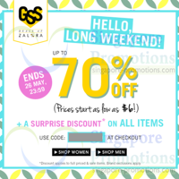 Featured image for (EXPIRED) Zalora Up To 70% Off & Surprise Discount Coupon Code 23 – 26 May 2013