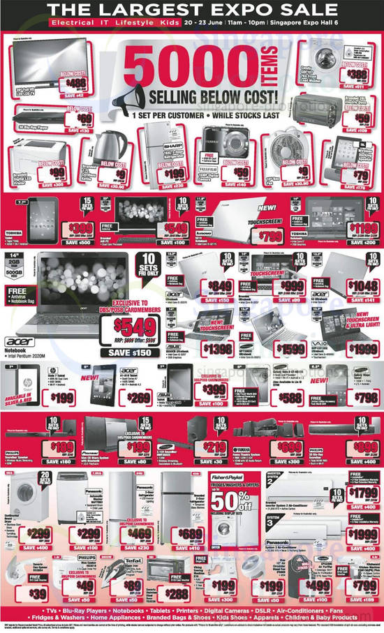 21 Jun IT Appliances, Washers, Fridges, Home Theatre Systems, Acer, Samsung, Tefal, Philips, Panasonic, Fisher n Paykel, Asus, HP