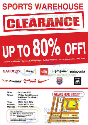 Featured image for (EXPIRED) Branded Sports Warehouse Clearance Sale Up To 80% Off 7 – 9 Jun 2013
