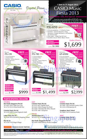 Featured image for (EXPIRED) Casio Digital Pianos Music Fiesta Promotion Offers 1 Jun – 31 Aug 2013