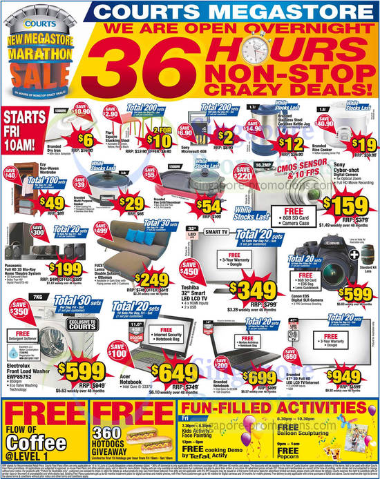 Crazy Deals, Cameras, Sofabeds, TVs, Washers, Notebooks, Sony, Toshiba, Electrolux