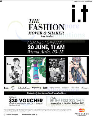 Featured image for (EXPIRED) i.t Labels Grand Opening Promotion @ Wisma Atria 20 – 30 Jun 2013